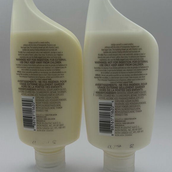 AVON SENSES FRUITY YOGURT HYDRATING SHOWER GEL X2 Hard To Find 5 Oz Each - Picture 2 of 2